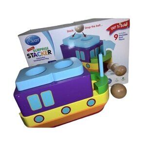 Svan Interactive Wooden Toy Boat SS Ahoy Surprise Stacker w/ 9 building pieces